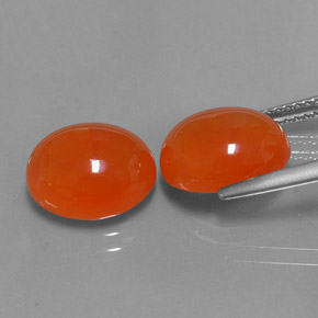 캐럿 천연 오렌지 카넬리안 보석, 투명한, 11.2×9.2 mm, 투명/반투명