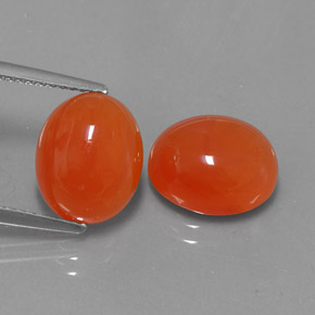 캐럿 천연 오렌지 카넬리안 보석, 투명한, 11.1×9.2 mm, 투명/반투명