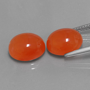 캐럿 천연 오렌지 카넬리안 보석, 투명한, 11.1×9.2 mm, 투명/반투명