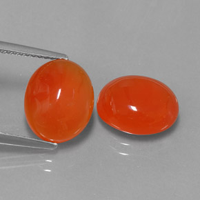 캐럿 천연 오렌지 카넬리안 보석, 투명한, 11×9.2 mm, 투명/반투명
