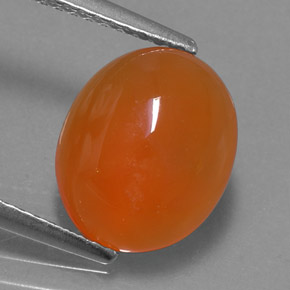 3.51캐럿 천연 오렌지 카넬리안, 투명한, 11.2×9.2 mm, 투명/반투명