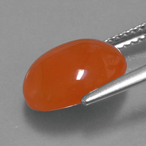 3.51캐럿 천연 오렌지 카넬리안, 투명한, 11.2×9.2 mm, 투명/반투명