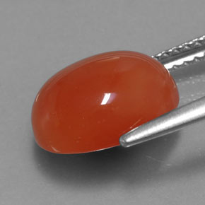 4.16캐럿 천연 레드 오렌지 카넬리안, 투명한, 11.1×9.2 mm, 투명/반투명
