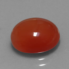 3.67캐럿 천연 레드 오렌지 카넬리안, 투명한, 11.1×9.1 mm, 투명/반투명