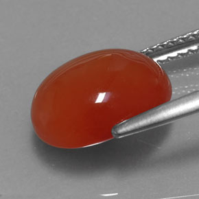 3.67캐럿 천연 레드 오렌지 카넬리안, 투명한, 11.1×9.1 mm, 투명/반투명