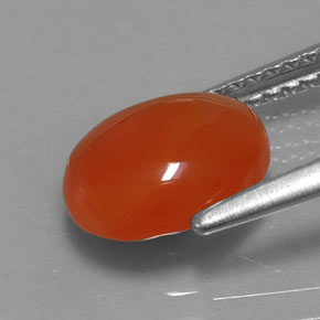 1.84캐럿 천연 오렌지 카넬리안, 투명한, 9.3×7.2 mm, 투명/반투명