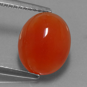 4.00캐럿 천연 오렌지 카넬리안, 투명한, 11.3×9.2 mm, 투명/반투명