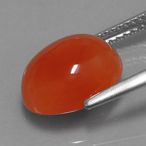 4.00캐럿 천연 오렌지 카넬리안, 투명한, 11.3×9.2 mm, 투명/반투명