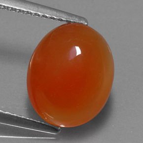 4.11캐럿 천연 오렌지 카넬리안, 투명한, 11.3×9.2 mm, 투명/반투명