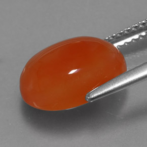 4.11캐럿 천연 오렌지 카넬리안, 투명한, 11.3×9.2 mm, 투명/반투명