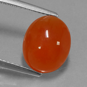 3.80캐럿 천연 레드 오렌지 카넬리안, 투명한, 11.2×9.2 mm, 투명/반투명