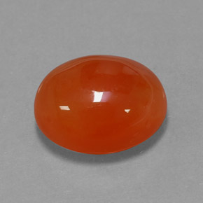 3.80캐럿 천연 레드 오렌지 카넬리안, 투명한, 11.2×9.2 mm, 투명/반투명