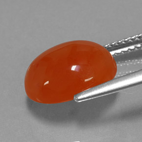3.80캐럿 천연 레드 오렌지 카넬리안, 투명한, 11.2×9.2 mm, 투명/반투명