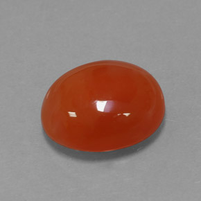 3.43캐럿 천연 레드 오렌지 카넬리안, 투명한, 11.3×9.3 mm, 투명/반투명