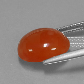 3.43캐럿 천연 레드 오렌지 카넬리안, 투명한, 11.3×9.3 mm, 투명/반투명