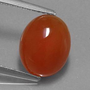 3.44캐럿 천연 오렌지 카넬리안, 투명한, 10.6×8.5 mm, 투명/반투명