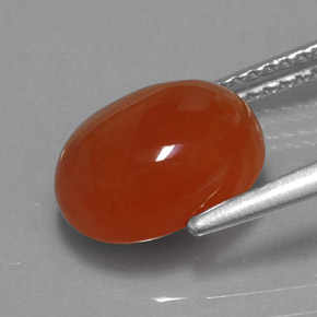 3.44캐럿 천연 오렌지 카넬리안, 투명한, 10.6×8.5 mm, 투명/반투명
