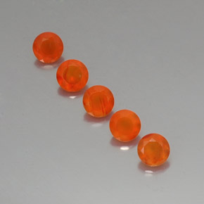 캐럿 천연 오렌지 카넬리안 보석, 투명한, 5.11 mm, 투명/반투명
