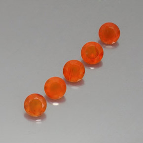 캐럿 천연 오렌지 카넬리안 보석, 투명한, 5.11 mm, 투명/반투명