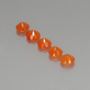 캐럿 천연 오렌지 카넬리안 보석, 투명한, 5.11 mm, 투명/반투명