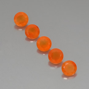 캐럿 천연 오렌지 카넬리안 보석, 투명한, 5.08 mm, 투명/반투명