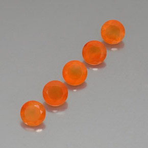 캐럿 천연 오렌지 카넬리안 보석, 투명한, 5.08 mm, 투명/반투명