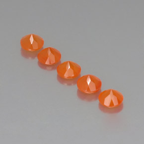 캐럿 천연 오렌지 카넬리안 보석, 투명한, 5.08 mm, 투명/반투명