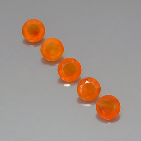 캐럿 천연 오렌지 카넬리안 보석, 투명한, 5.06 mm, 투명/반투명