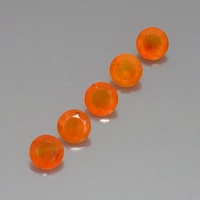캐럿 천연 오렌지 카넬리안 보석, 투명한, 5.06 mm, 투명/반투명