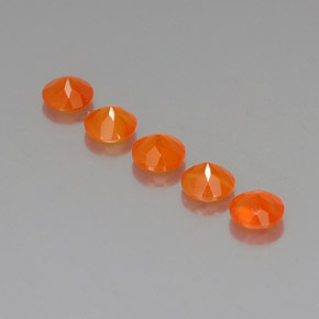 캐럿 천연 오렌지 카넬리안 보석, 투명한, 5.06 mm, 투명/반투명
