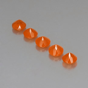캐럿 천연 오렌지 카넬리안 보석, 투명한, 5.08 mm, 투명/반투명