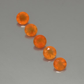 캐럿 천연 오렌지 카넬리안 보석, 투명한, 5.05 mm, 투명/반투명