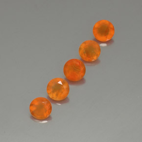 캐럿 천연 오렌지 카넬리안 보석, 투명한, 5.05 mm, 투명/반투명