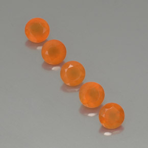 캐럿 천연 오렌지 카넬리안 보석, 투명한, 5.10 mm, 투명/반투명