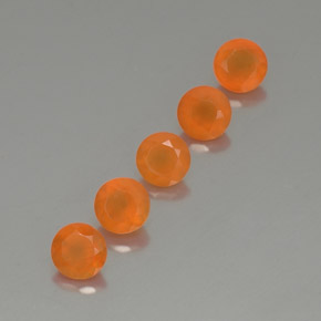 캐럿 천연 오렌지 카넬리안 보석, 투명한, 5.10 mm, 투명/반투명