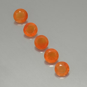 캐럿 천연 오렌지 카넬리안 보석, 투명한, 5.00 mm, 투명/반투명