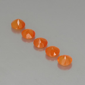 캐럿 천연 오렌지 카넬리안 보석, 투명한, 5.00 mm, 투명/반투명