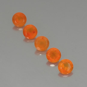 캐럿 천연 오렌지 카넬리안 보석, 투명한, 5.01 mm, 투명/반투명