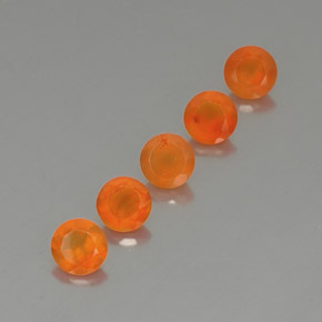 캐럿 천연 오렌지 카넬리안 보석, 투명한, 5.01 mm, 투명/반투명