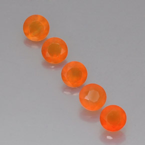 캐럿 천연 오렌지 카넬리안 보석, 투명한, 5.03 mm, 투명/반투명