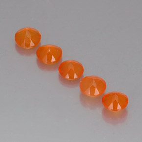 캐럿 천연 오렌지 카넬리안 보석, 투명한, 5.03 mm, 투명/반투명