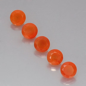 캐럿 천연 오렌지 카넬리안 보석, 투명한, 5.09 mm, 투명/반투명