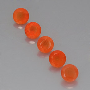 캐럿 천연 오렌지 카넬리안 보석, 투명한, 5.10 mm, 투명/반투명