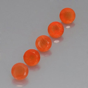 캐럿 천연 오렌지 카넬리안 보석, 투명한, 5.10 mm, 투명/반투명