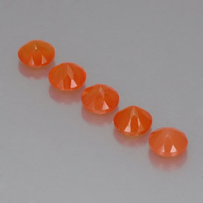 캐럿 천연 오렌지 카넬리안 보석, 투명한, 5.10 mm, 투명/반투명