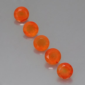 캐럿 천연 오렌지 카넬리안 보석, 투명한, 5.10 mm, 투명/반투명