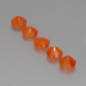 캐럿 천연 오렌지 카넬리안 보석, 투명한, 5.10 mm, 투명/반투명