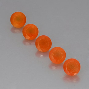 캐럿 천연 오렌지 카넬리안 보석, 투명한, 5.13 mm, 투명/반투명