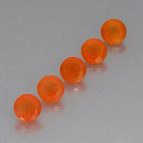 캐럿 천연 오렌지 카넬리안 보석, 투명한, 5.13 mm, 투명/반투명