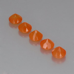 캐럿 천연 오렌지 카넬리안 보석, 투명한, 5.13 mm, 투명/반투명